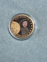 King Henry VIII One Crown 24k Plated 2017 HM Queen Elizabeth II Tristan ... - $512.56 MXN