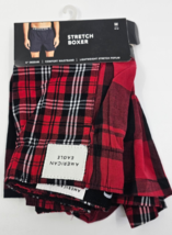 NWT AMERICAN EAGLE Stretch Boxer Size Small Medium Red Plaid Brand New - $17.54