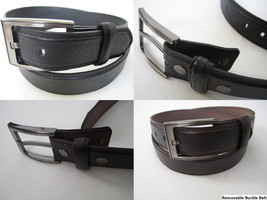 New Men&#39;s Women&#39;s Dress Casual Leather Belt 1-Prong Removable Buckle Bla... - £5.55 GBP