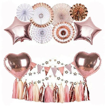 Rose Gold Party Decorations Set - Rose Gold Theme Party Favors - $19.79