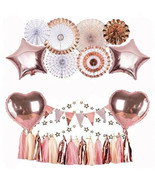 Rose Gold Party Decorations Set - Rose Gold Theme Party Favors - £15.63 GBP