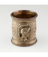 Silver Napkin Anneau Holder With Flora Pattern &amp; Trojan Praetorian Repousse - £593.52 GBP