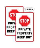 2x Stop Private Property No Trespassing 6 mil Indoor Outdoor Vinyl Decals - $10.72 CAD