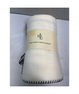 Lauren Ralph Lauren Home Polo Bear Fleece Throw Blanket Cream 54”x72&quot; NWT - $89.95