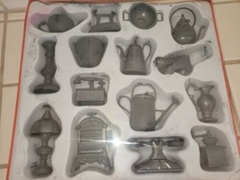 Vintage Dollhouse 15 Miniature Pewter Furniture Figurines Made in Italy  - $59.40