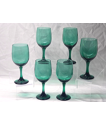 LIBBEY Water Goblet PREMIERE DARK GREEN 7.25&quot; Beverage Glass  - EUC Set ... - $58.36 CAD