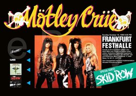 MOTLEY CRUE / Skid Row 23 x 33 1989 Dr. Feelgood Tour Custom Poster Clea... - €39,07 EUR
