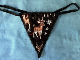 New Womens CHRISTMAS REINDEER Gstring Thong Lingerie Panties Underwear - $19.99