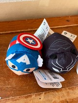 Lot of Tsum Tsum Small Marvel Plush Captain America & Batman Stuffed Characters - $11.29