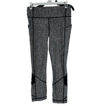 Lululemon Womens Black &amp; White Patterned Athletic Leggings Size 4 - £17.38 GBP