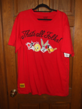 Looney Tunes &quot;That&#39;s All Folks!&quot; Red T-Shirt - Size XXL (19) - $13.85