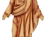 Standing Sacred Heart of Jesus Christ Catholic Christian Faux Wood Figurine - £27.01 GBP