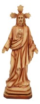 Standing Sacred Heart of Jesus Christ Catholic Christian Faux Wood Figurine - £27.16 GBP