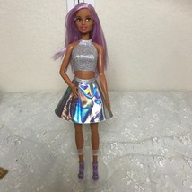 Mattel 2015 Pop Star Barbie Lavender Hair Brown Eyes #FXN98 N361 Original Outfit - £11.15 GBP