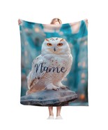 Wizard Owl Personalized Blanket – Soft Magical Custom Name Flannel Throw, Hedwig - $34.00 - $67.00