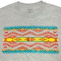 PENDLETON Mens Large Gray Tshirt Distressed Cracked Aztec Western Tribal... - £21.59 GBP