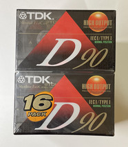 New 16-Pack TDK D90 D 90 Blank Audio Cassette Tapes High Output IECI/TYPE I - £18.80 GBP