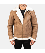 LE Francis D Brown-White Fur Leather Bomber Jacket - £99.99 GBP+