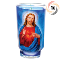 1x Cup Candle Sacred Heart Jesus Glass Candle | Long Burntime | Fast Shipping - £12.52 GBP