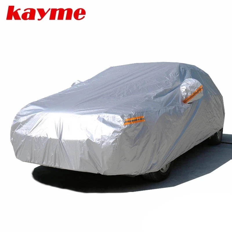Kayme 210T Waterproof Full Car Covers Outdoor sun uv protection, dust rain snow - £36.55 GBP+
