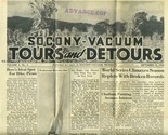 Socony Vacuum Tours &amp; Detours Mobil September 1934 World Series College ... - $17.87