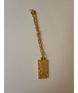 VINTAGE YSL PERFUMES Yves St Laurent BRACELET Gold Plated RECTANGULAR CHARM - $3,923.78 MXN