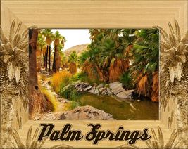 Palm Springs California Laser Engraved Wood Picture Frame Landscape (5 x 7) - £24.77 GBP