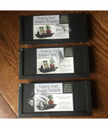 3 Small Black Shelves Floating PVC Plastic Mini Wall Shelf Set Lot Hardw... - $12.40