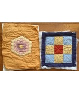 (2) Hand Quilted Pillow Top Grandmother Flower Garden Nine Patch - $3.96