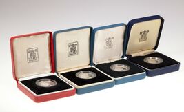 1984-1987 Great Britain 1£ Coins in Silver Proof or Piedfort Coin Lot of 4 - €160,06 EUR