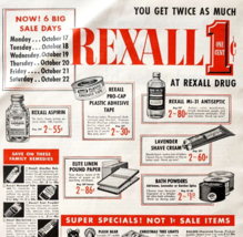 1955 Rexall Drug Pharmacy Stores Advertisement Vintage Medicine Sale DWF12 - $554.45 MXN