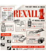 1955 Rexall Drug Pharmacy Stores Advertisement Vintage Medicine Sale DWF12 - $42.12 CAD