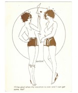 Vtg ART DECO FASHION Funny POSTCARD Print 8x6 WOMEN Girl FLAPPER Risque ... - £11.73 GBP