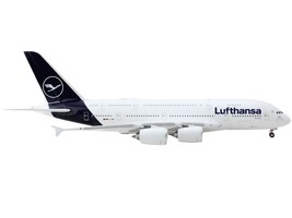 Airbus A380 Commercial Aircraft &quot;Lufthansa&quot; White with Blue Tail 1/400 Diecast  - £67.45 GBP