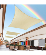 14&#39; X 14&#39; Beige Rectangle Sun Shade Sail Canopy Outdoor Patio Fabric Scr... - €56,00 EUR