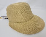 SUN N SAND Backless 4&quot; Brim Tan UPF 50+ Sun Hat Logo Bamboo Shimmer Acce... - £14.00 GBP