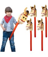 4Pcs Inflatable Stick Horse Toy 38 Inches Inflate Horsehead Balloon Cowb... - £10.85 GBP