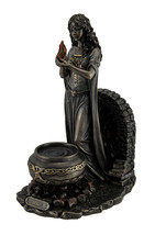 Brigid Goddess of Hearth &amp; Home Standing Holding Sacred Flame Statue - £75.53 GBP
