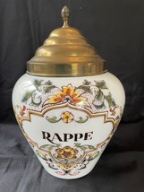 Antique Makkum Holland Dutch Delft Tobacco Jar &quot;Rappe&quot;. Marked bottom / ... - $195.00