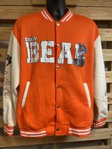 Manfinity Beat Drop Craze Bear Orange Varsity Jacket Urbanwear Men's Siz... - $19.79