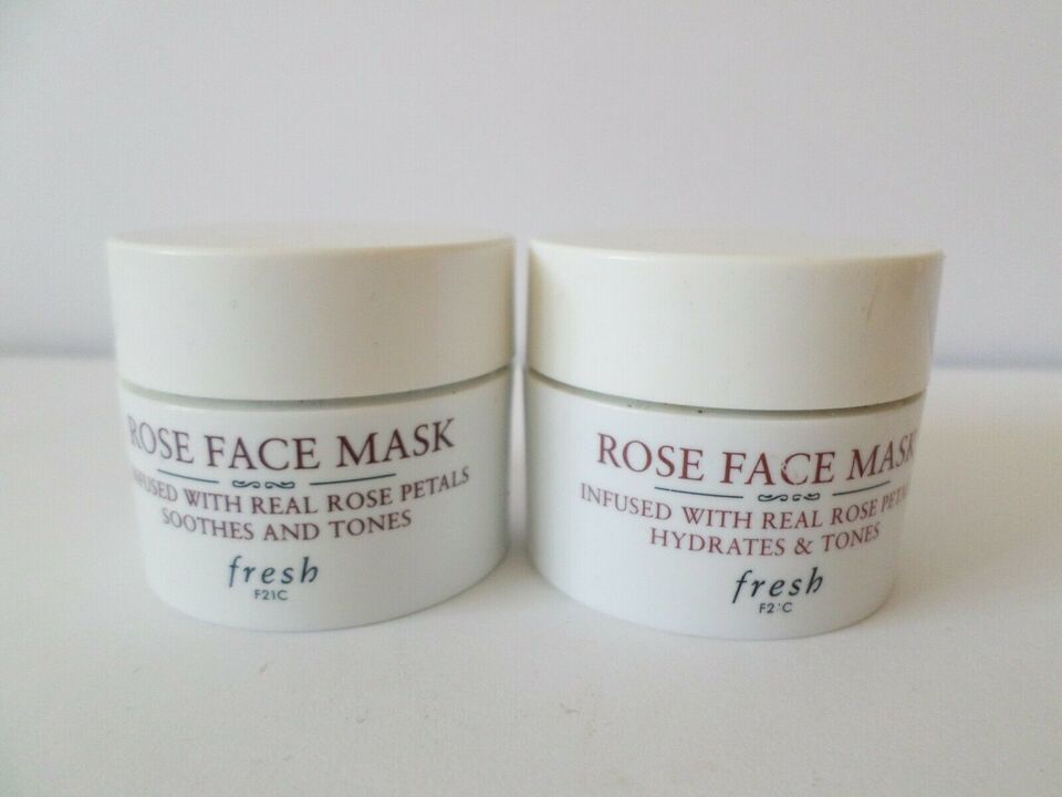 FRESH Rose Face Mask Infused Real Rose Petals Soothes Tones - 0.5 oz (LOT OF 2) - $15.83