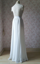WHITE Chiffon Maxi Skirt Summer Wedding Custom Plus Size Chiffon Skirt image 6