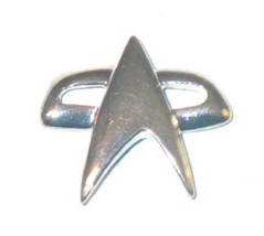 Star Trek: Voyager Small Communicator Metal Enamel Silver Toned Pin NEW UNUSED - £4.76 GBP