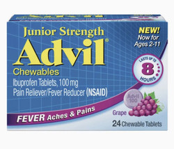 Advil Junior Strength Chewable Tablets - Grape, 24 Count - $12.99