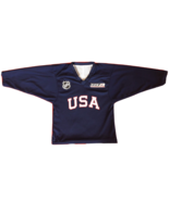 NHL USA Ice Hockey Jersey American Development Model Navy 3/4 Sleeve K-1... - $39.55