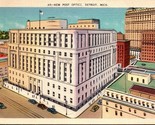New Post Office Building Detroit Michigan MI Linen Postcard L1 - $3.91
