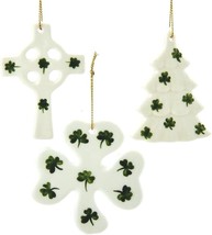 Kurt Adler Porcelain Irish Ornaments Set Tree Cross and Shamrock Symbols | Set o - £14.19 GBP