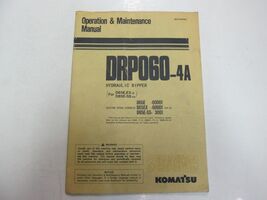 Komatsu DRP060-4A Hydraulic Ripper Operation &amp; Maintenance Manual STAINE... - €12,55 EUR