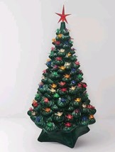 Vtg HM Ceramic Christmas Tree 22&quot; Multicolored Dove Peg Lights Complete Works - £147.26 GBP