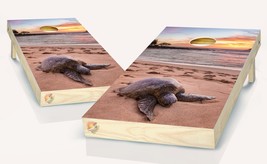 Sea Turtle Beach Scene  Cornhole Board Vinyl Wrap Laminated Sticker Set ... - £42.35 GBP